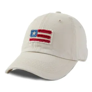Adult Unisex American Flag Tattered Chill Cap Life is Good