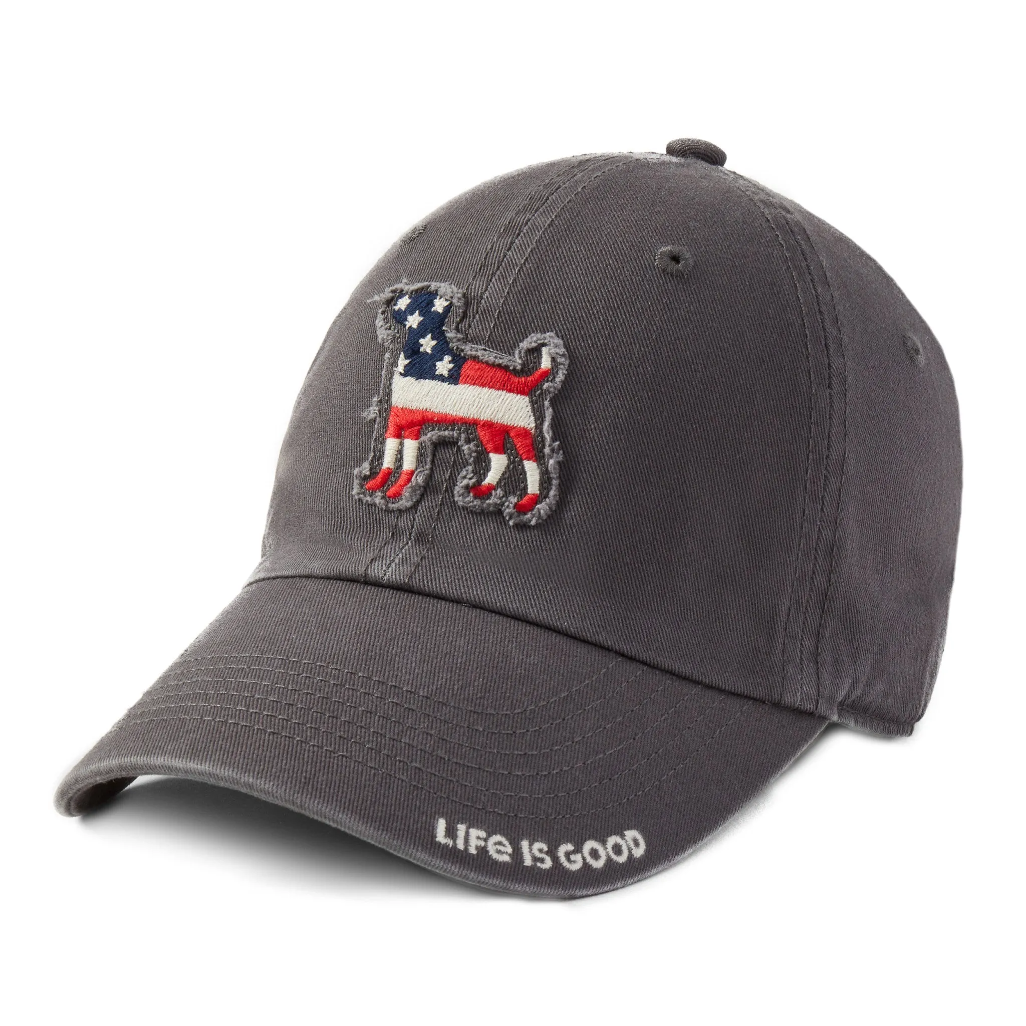 Adult Unisex Americana Dog Tattered Chill Cap Life is Good