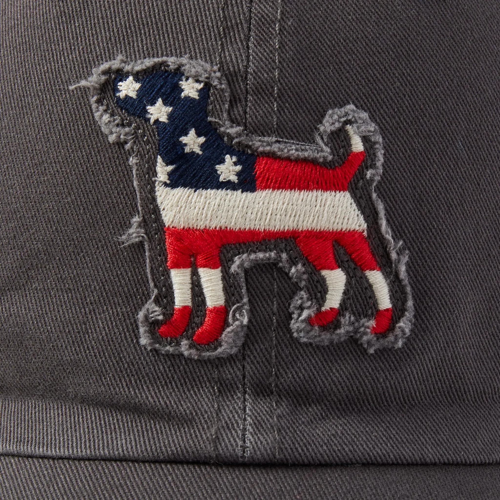 Adult Unisex Americana Dog Tattered Chill Cap Life is Good