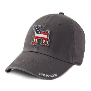Adult Unisex Americana Dog Tattered Chill Cap Life is Good