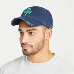 Adult Unisex Applique Shamrock Tattered Chill Cap Life is Good