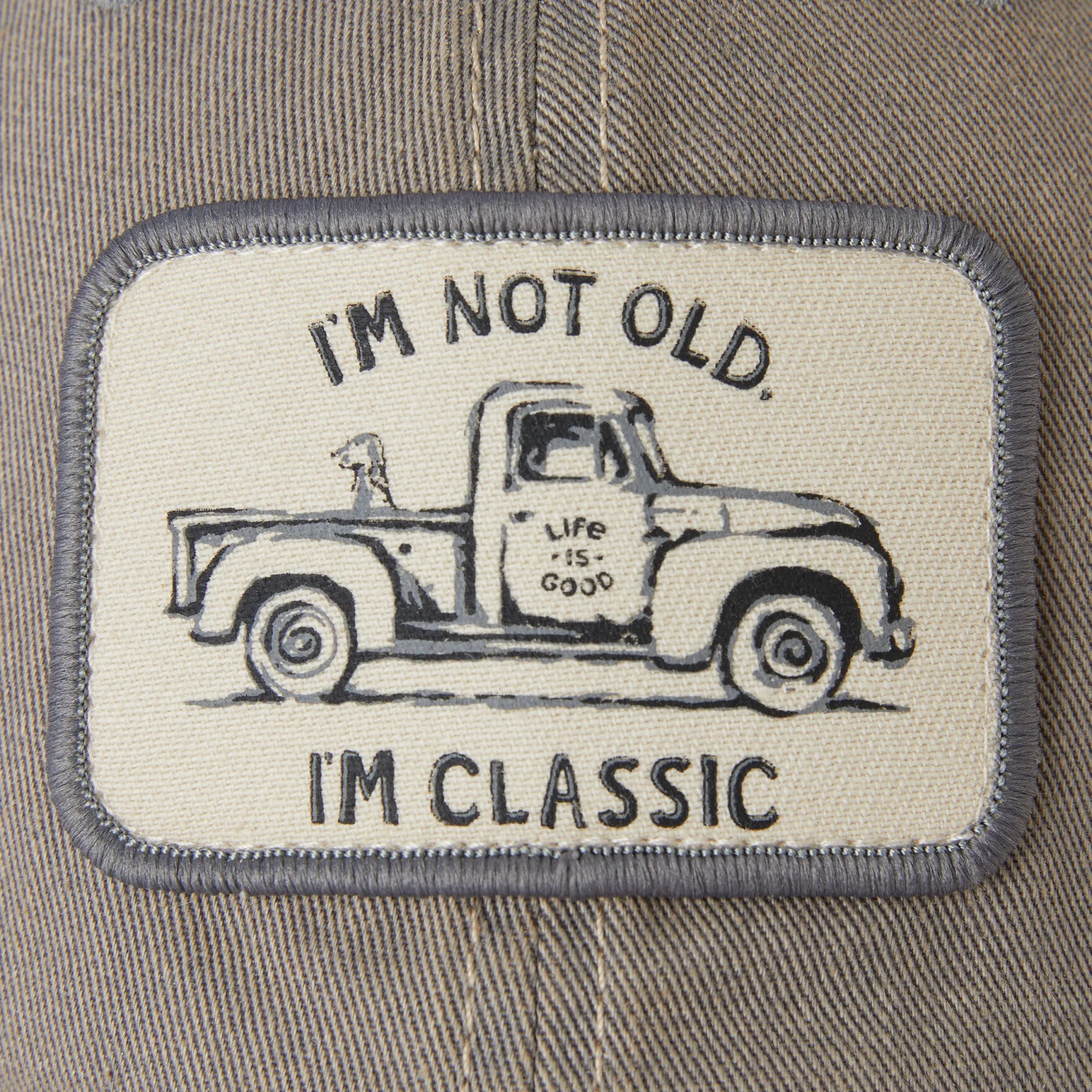 Adult Unisex Classic Pickup and Dog Old Favorite Mesh Back Cap Life is Good
