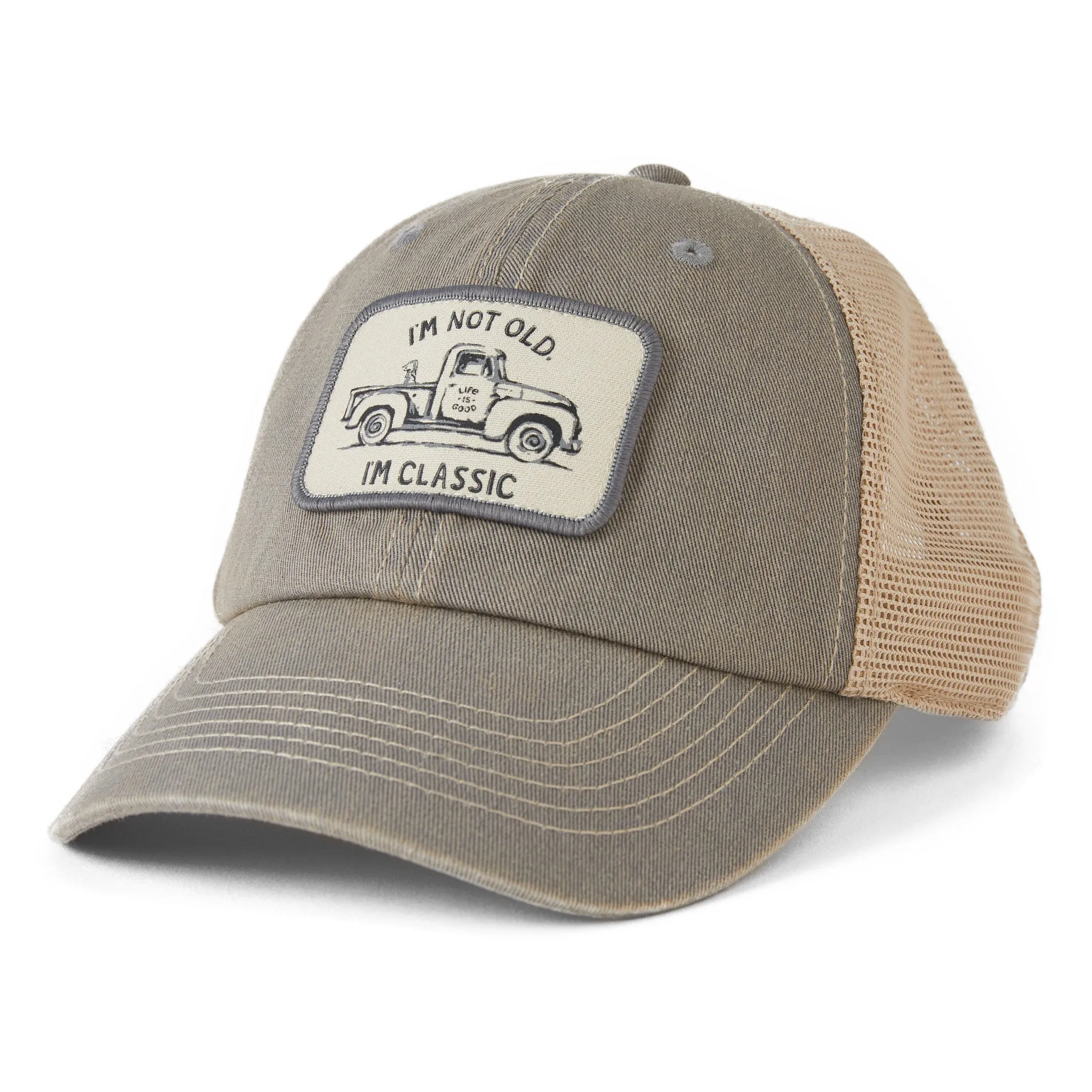 Adult Unisex Classic Pickup and Dog Old Favorite Mesh Back Cap Life is Good