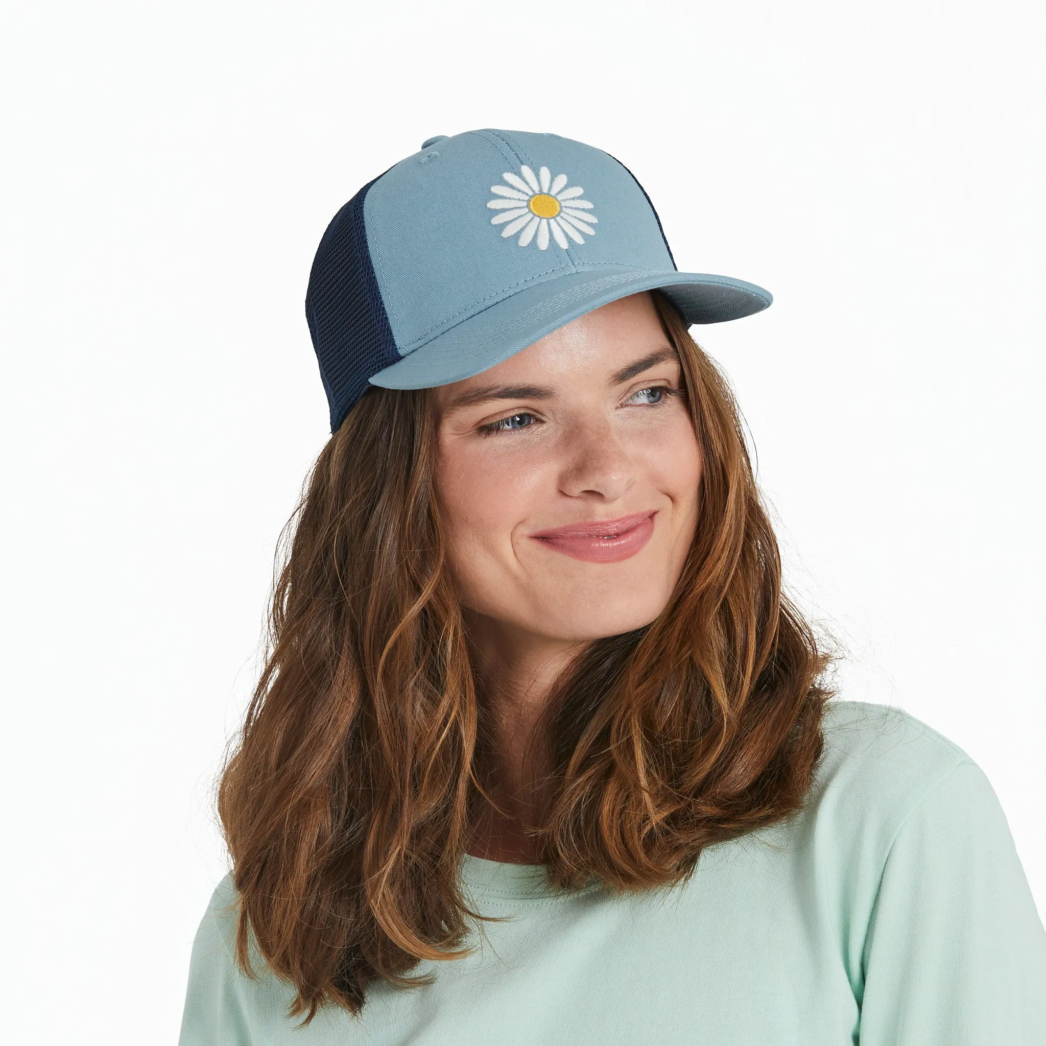 Adult Unisex Clean Daisy Trucker Life is Good
