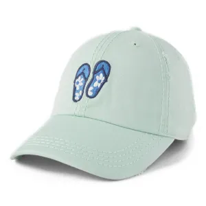 Adult Unisex Daisy Flip Flops Sunwashed Chill Cap Life is Good