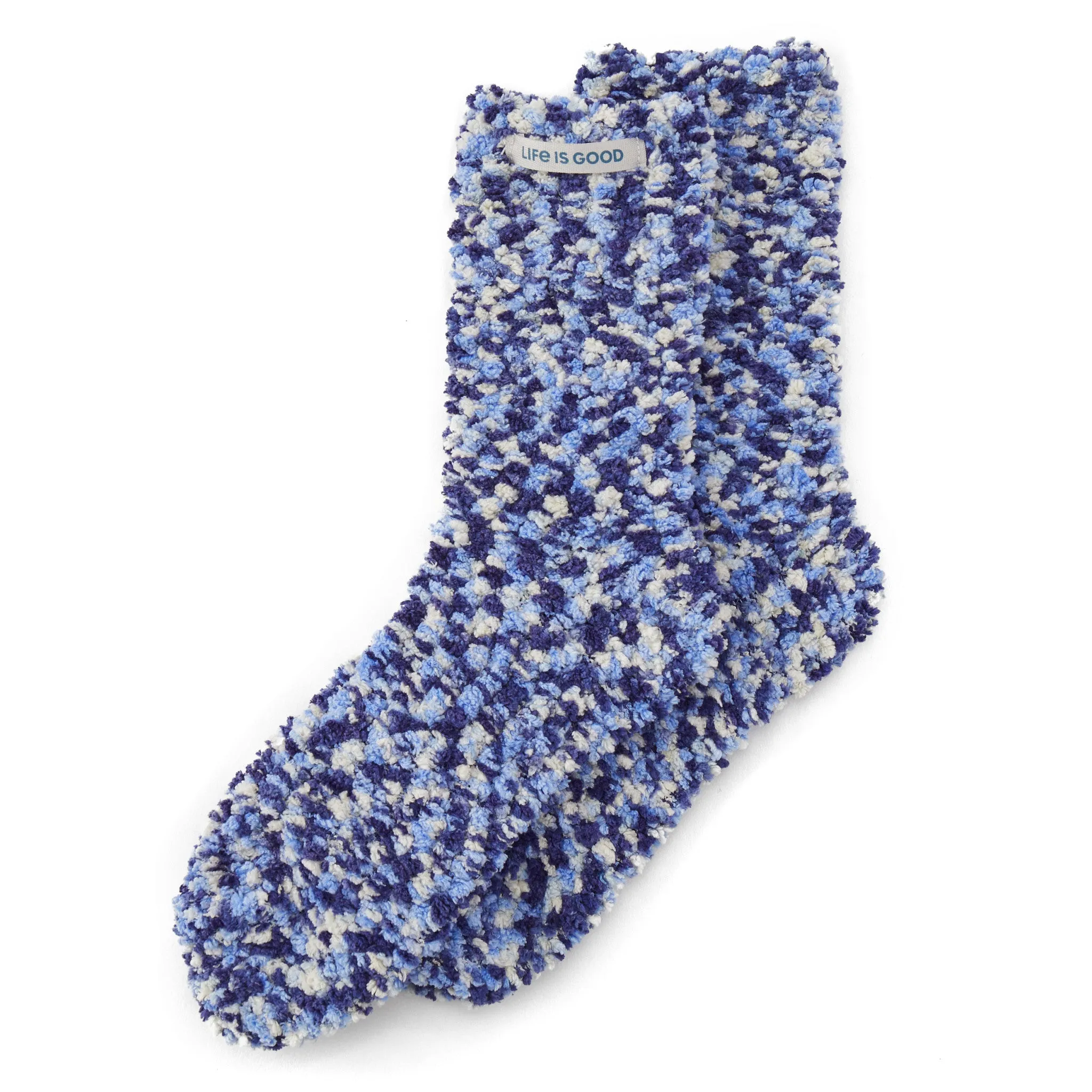 Adult Unisex Darkest Blue  PomPoms Sock Life is Good