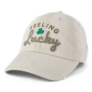 Adult Unisex Feeling Lucky Today Sunwashed Chill Cap Life is Good