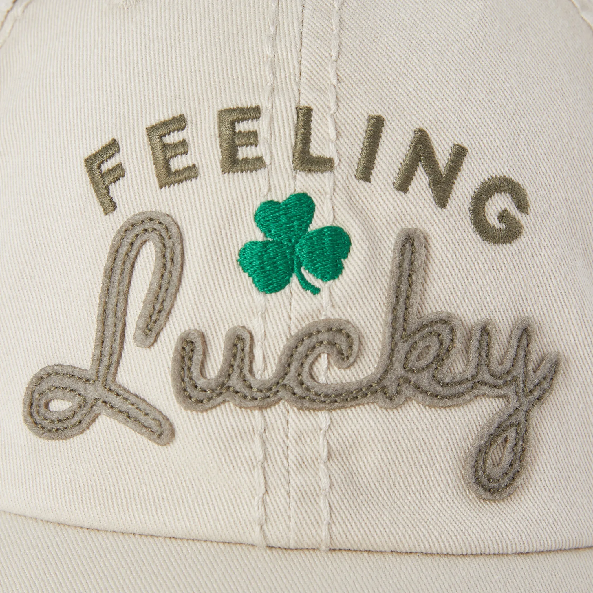 Adult Unisex Feeling Lucky Today Sunwashed Chill Cap Life is Good
