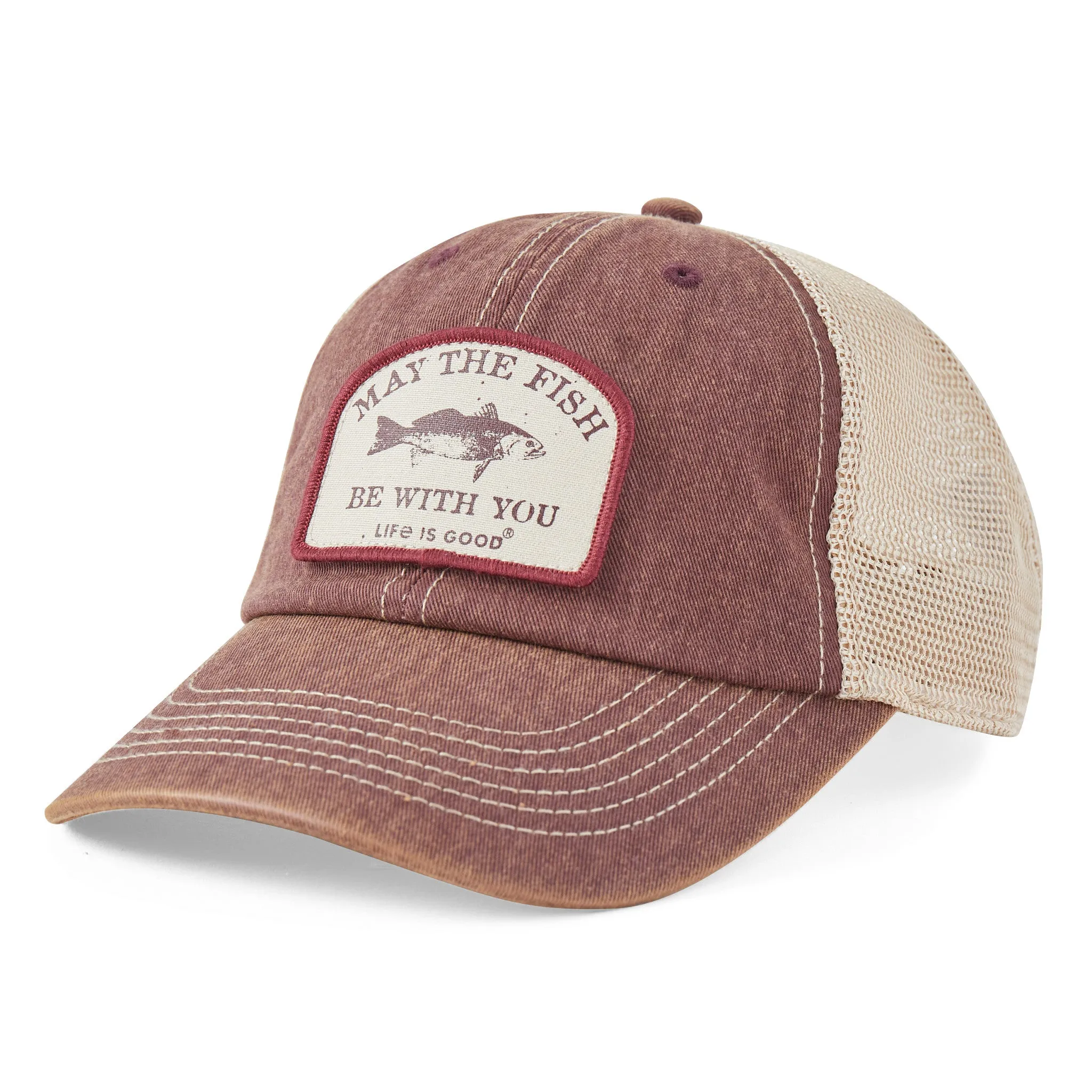 Adult Unisex Fish be With You Old Favorite Mesh Back Cap Life is Good