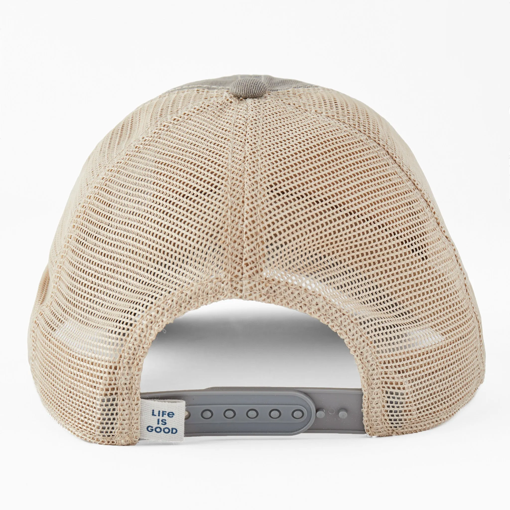 Adult Unisex Fish More Stress Less Bass Old Favorite Mesh Back Cap Life is Good