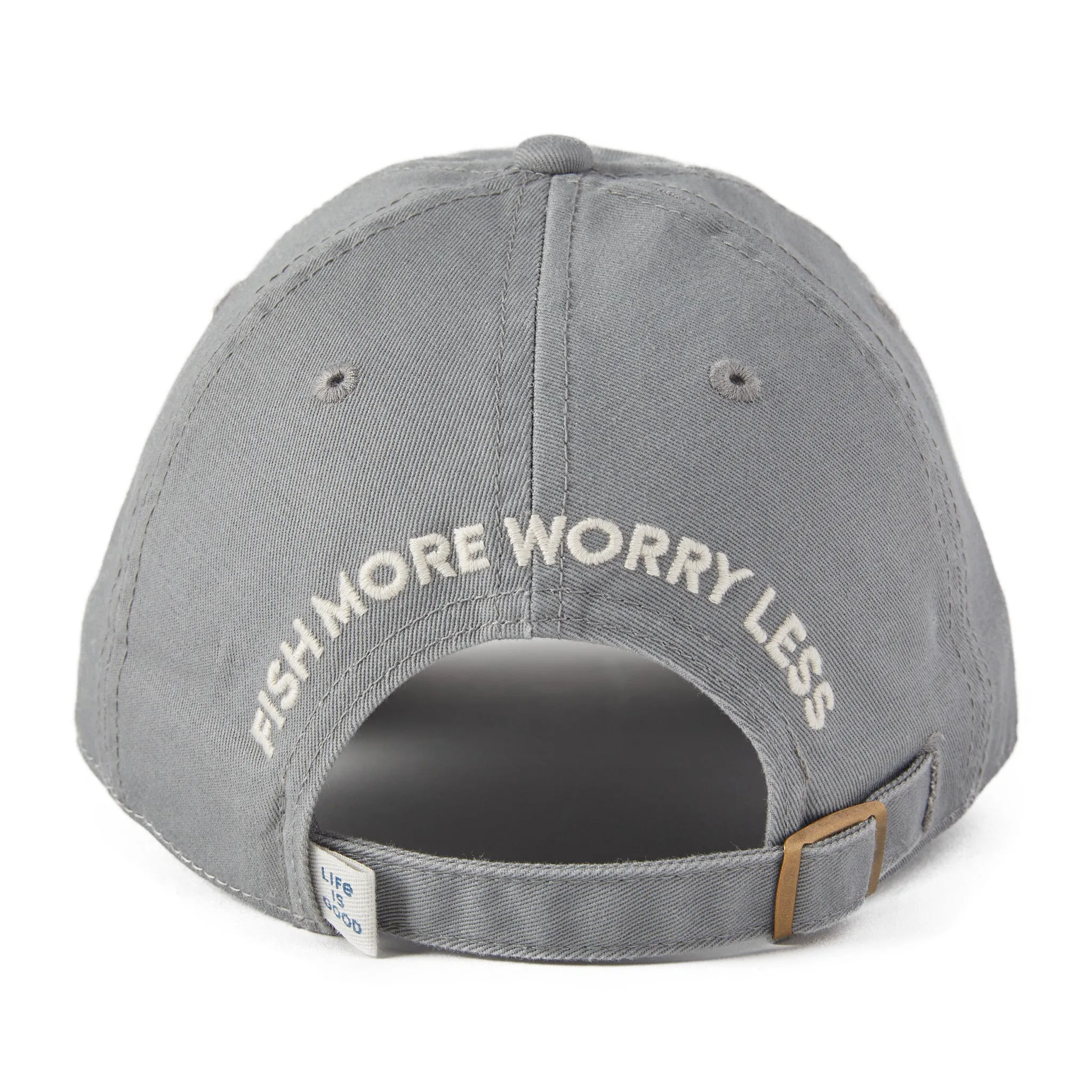 Adult Unisex Fish More Worry Less Hooks and Tackle Chill Cap Life is Good