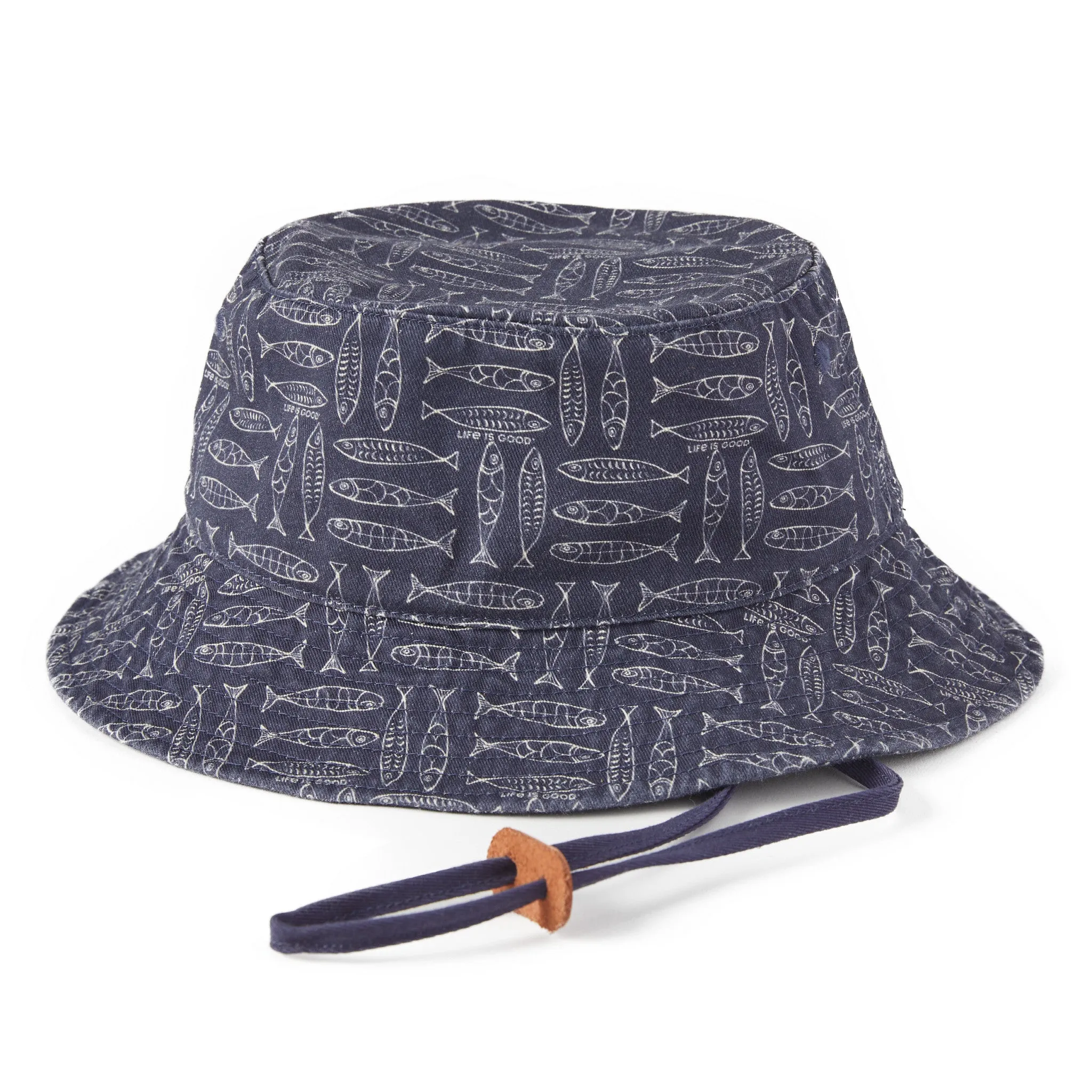 Adult Unisex Fish Pattern Bucket Hat Life is Good