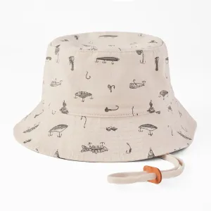 Adult Unisex Fish Tackle Box Pattern Bucket Hat Life is Good