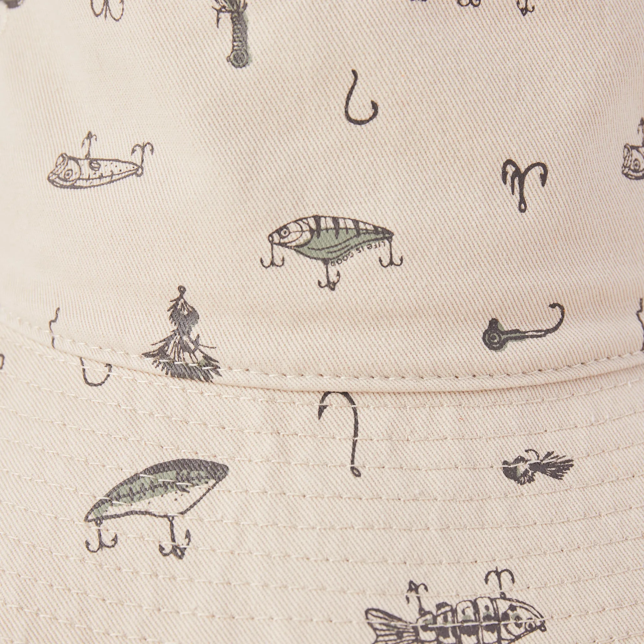 Adult Unisex Fish Tackle Box Pattern Bucket Hat Life is Good