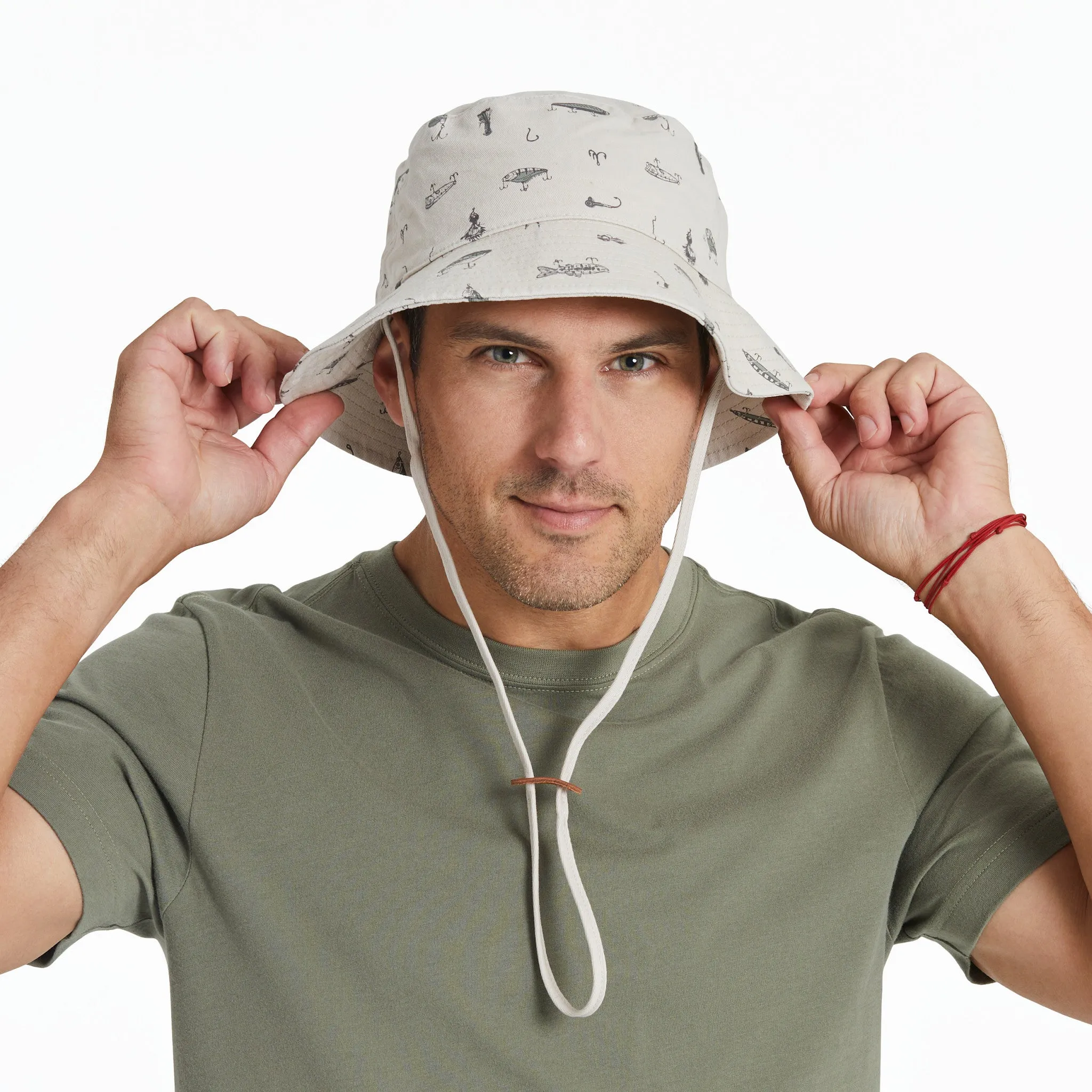 Adult Unisex Fish Tackle Box Pattern Bucket Hat Life is Good