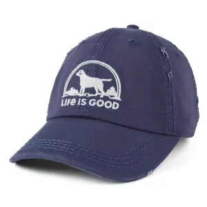 Adult Unisex Floral Sunset Dog Sunwashed Chill Cap Life is Good