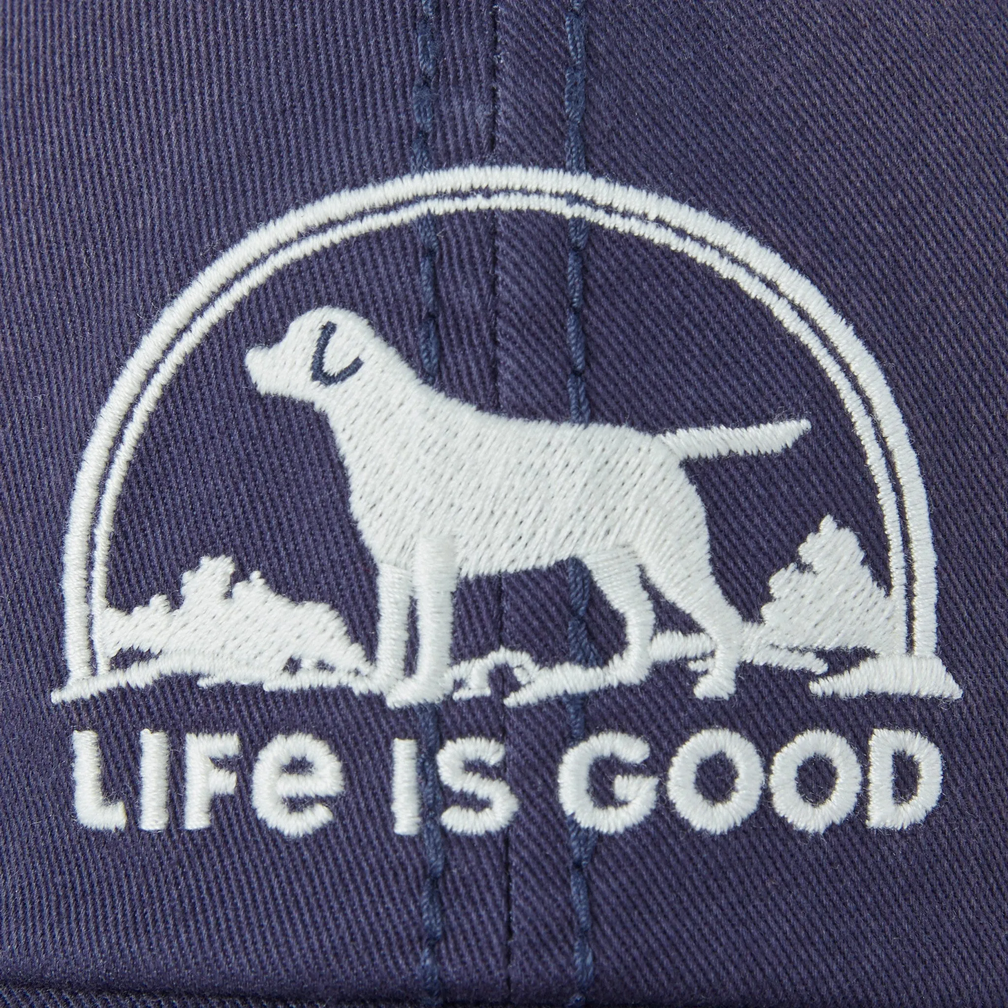 Adult Unisex Floral Sunset Dog Sunwashed Chill Cap Life is Good