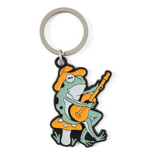 Adult Unisex Frog Guitar  Kind Keychain Life is Good