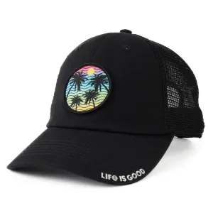 Adult Unisex Here Comes the Sun Palm Trees Soft Mesh Back Cap Life is Good