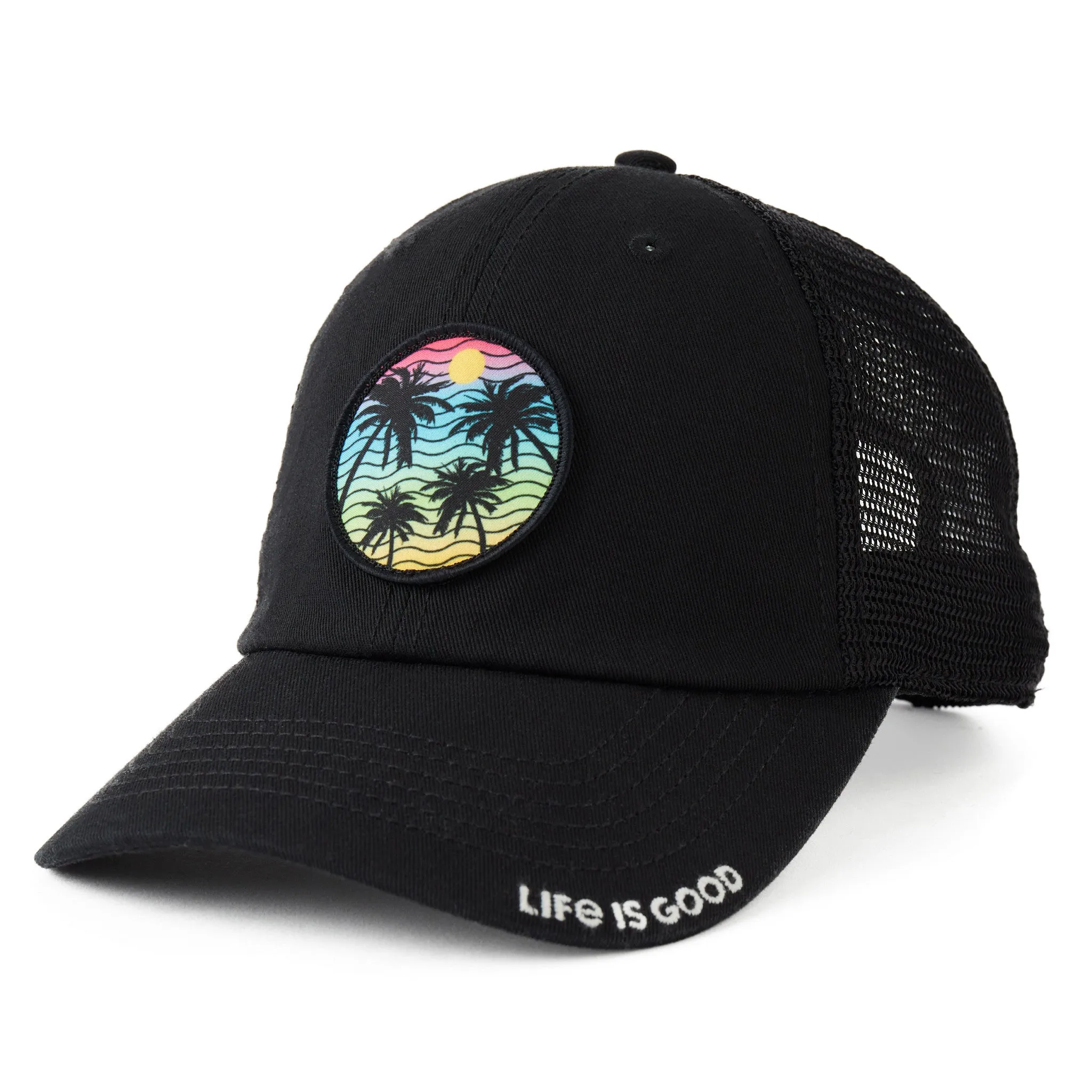 Adult Unisex Here Comes the Sun Palm Trees Soft Mesh Back Cap Life is Good
