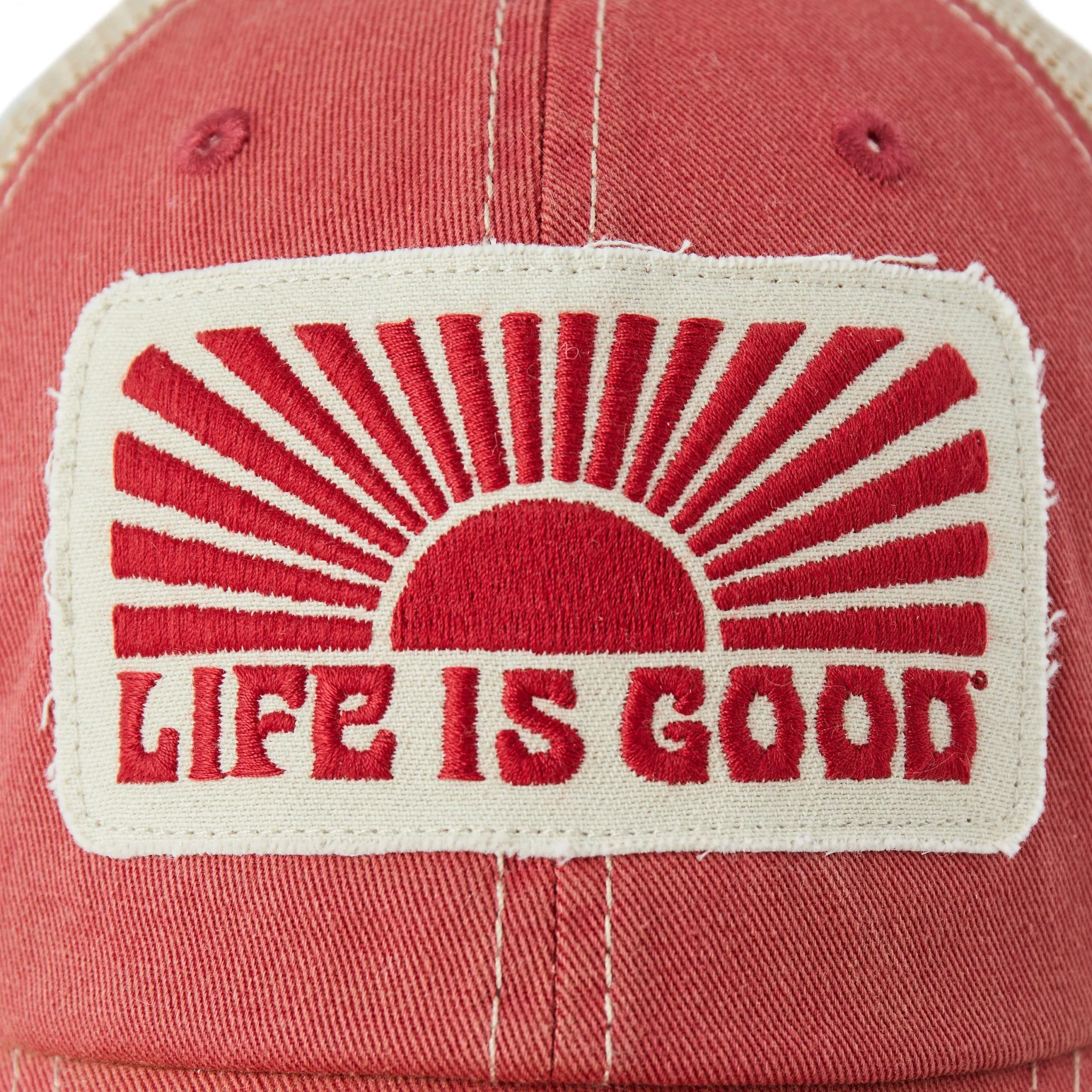 Adult Unisex Horizontal Sunburst Old Favorite Mesh Back Cap Life is Good