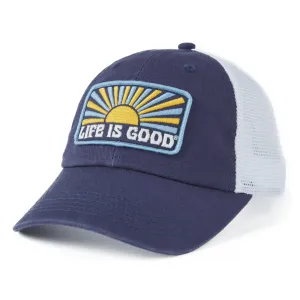 Adult Unisex Horizontal Sunburst Soft Mesh Back Cap Life is Good