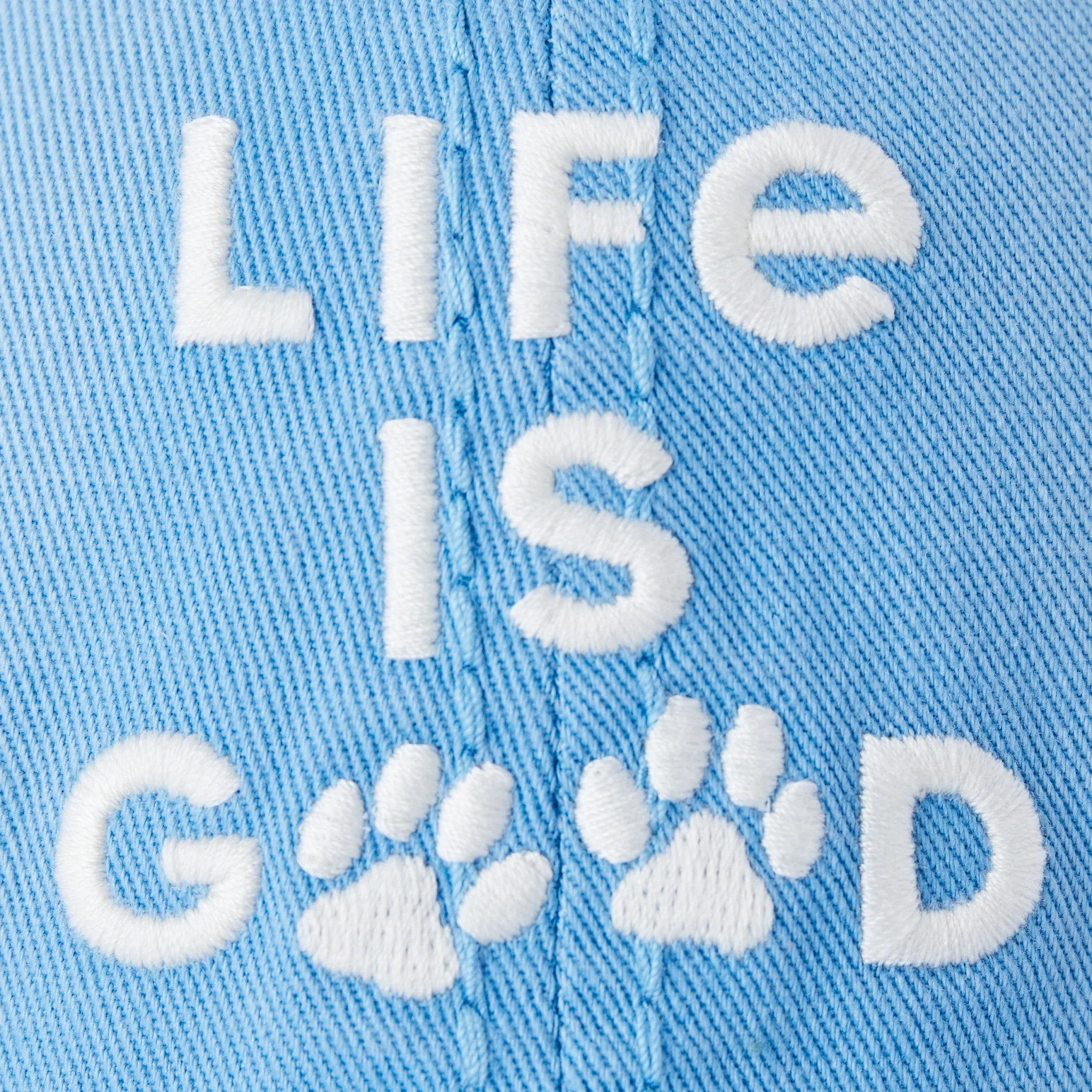 Adult Unisex Life is Good Paw Prints Sunwashed Chill Cap Life is Good