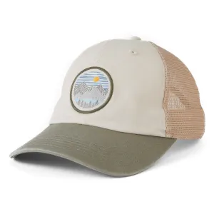 Adult Unisex Life Isn't Perfect Woodblock Mountains Soft Mesh Back Cap Life is Good