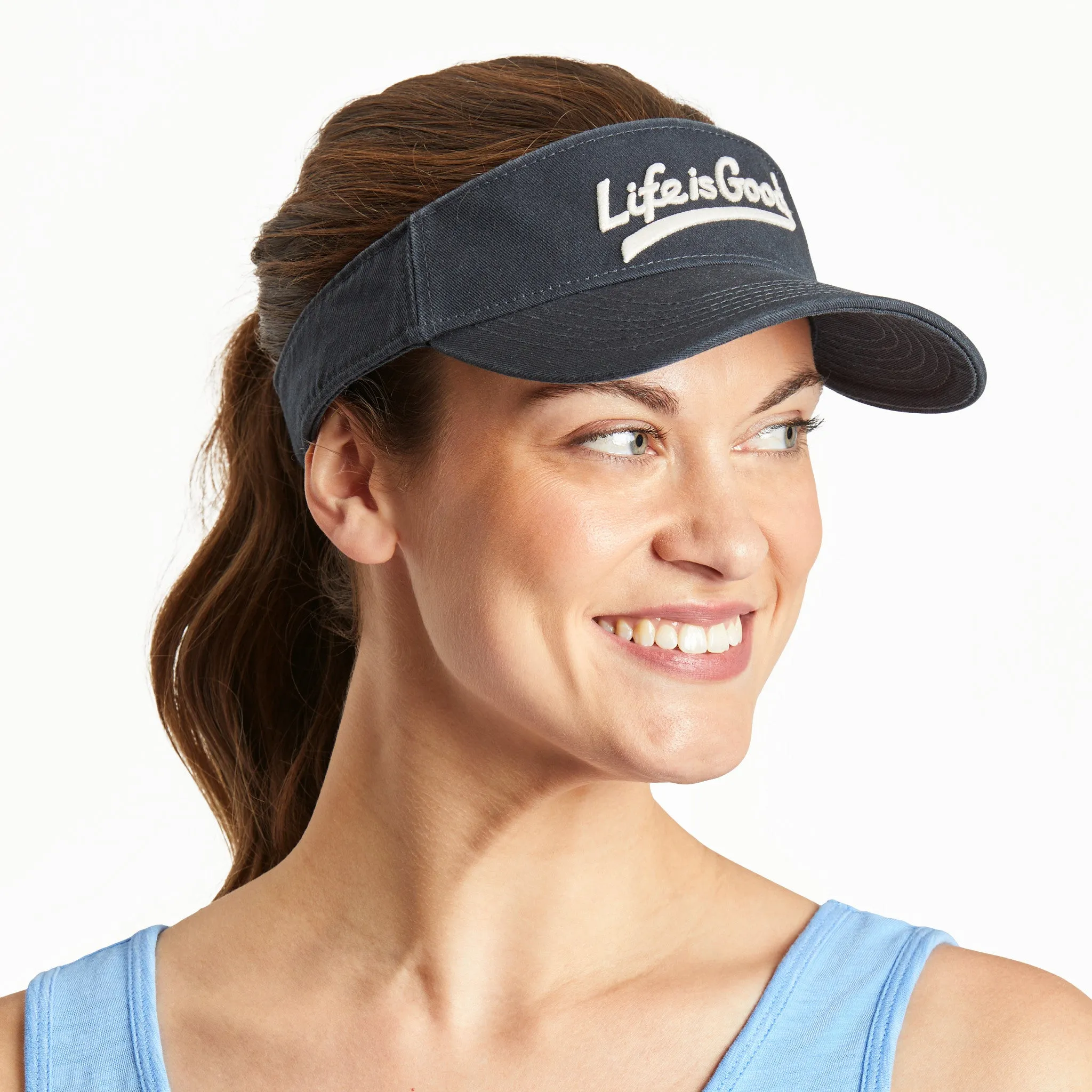 Adult Unisex LIG Ballyard Script Chill Cap Visor Life is Good