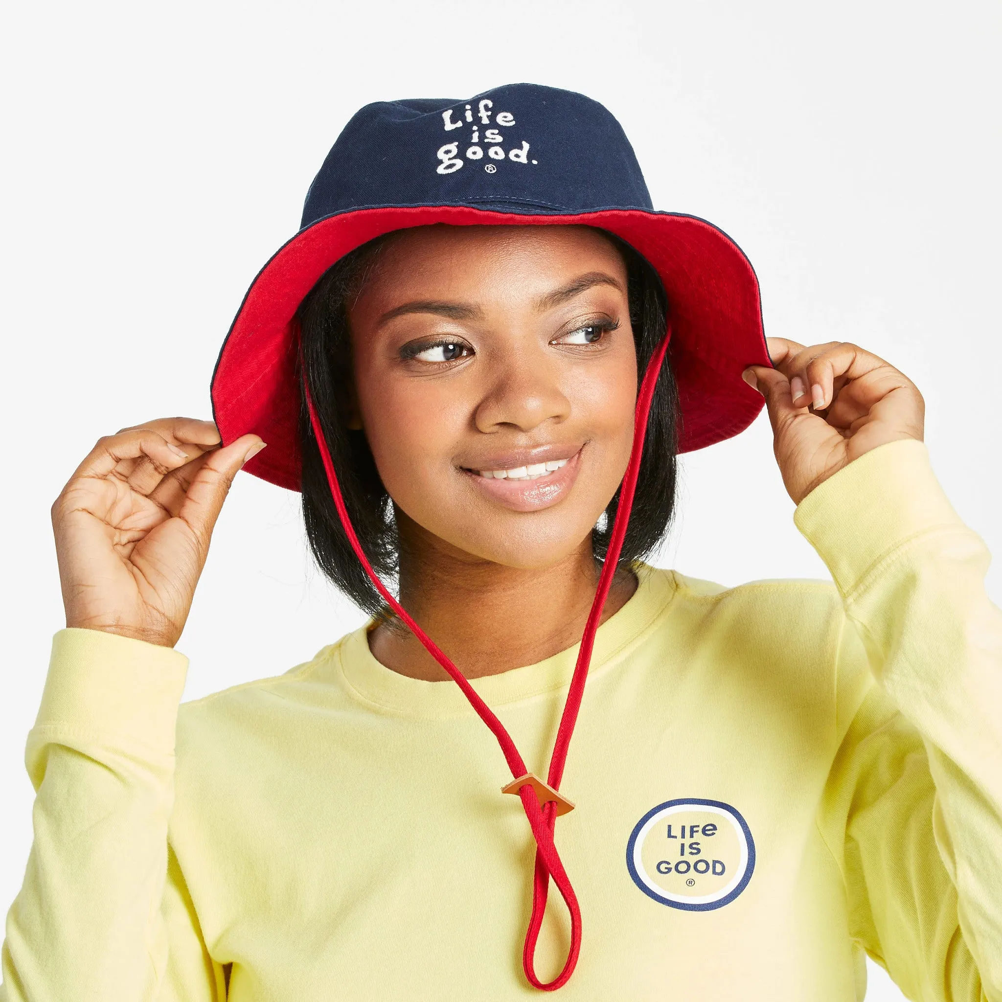 Adult Unisex LIG Vintage Wordmark Stacked Bucket Hat Life is Good