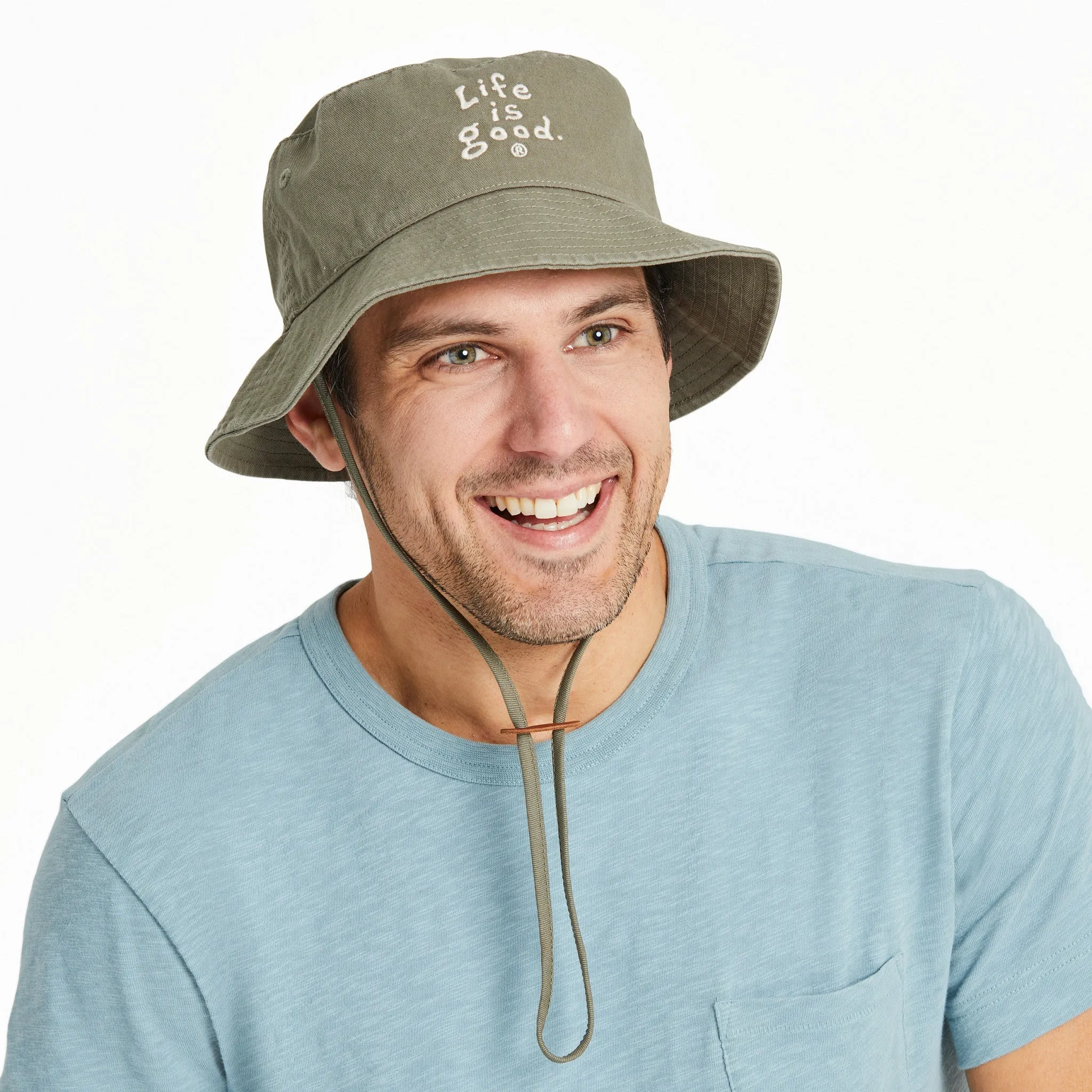 Adult Unisex LIG Vintage Wordmark Stacked Bucket Hat Life is Good