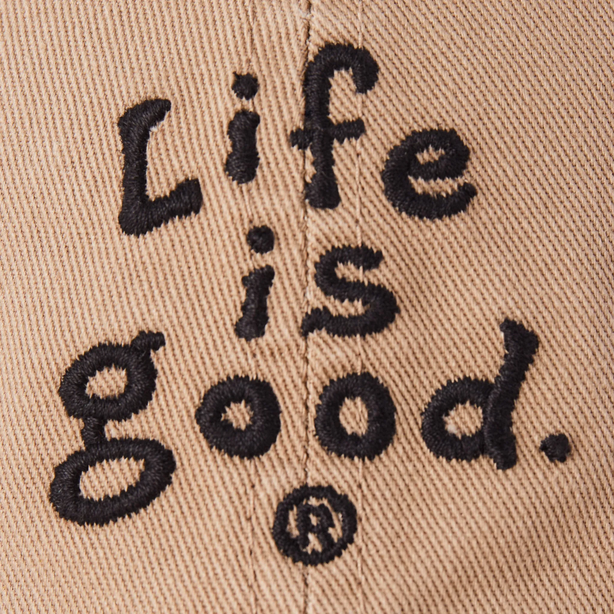 Adult Unisex LIG Vintage Wordmark Stacked Chill Cap Life is Good