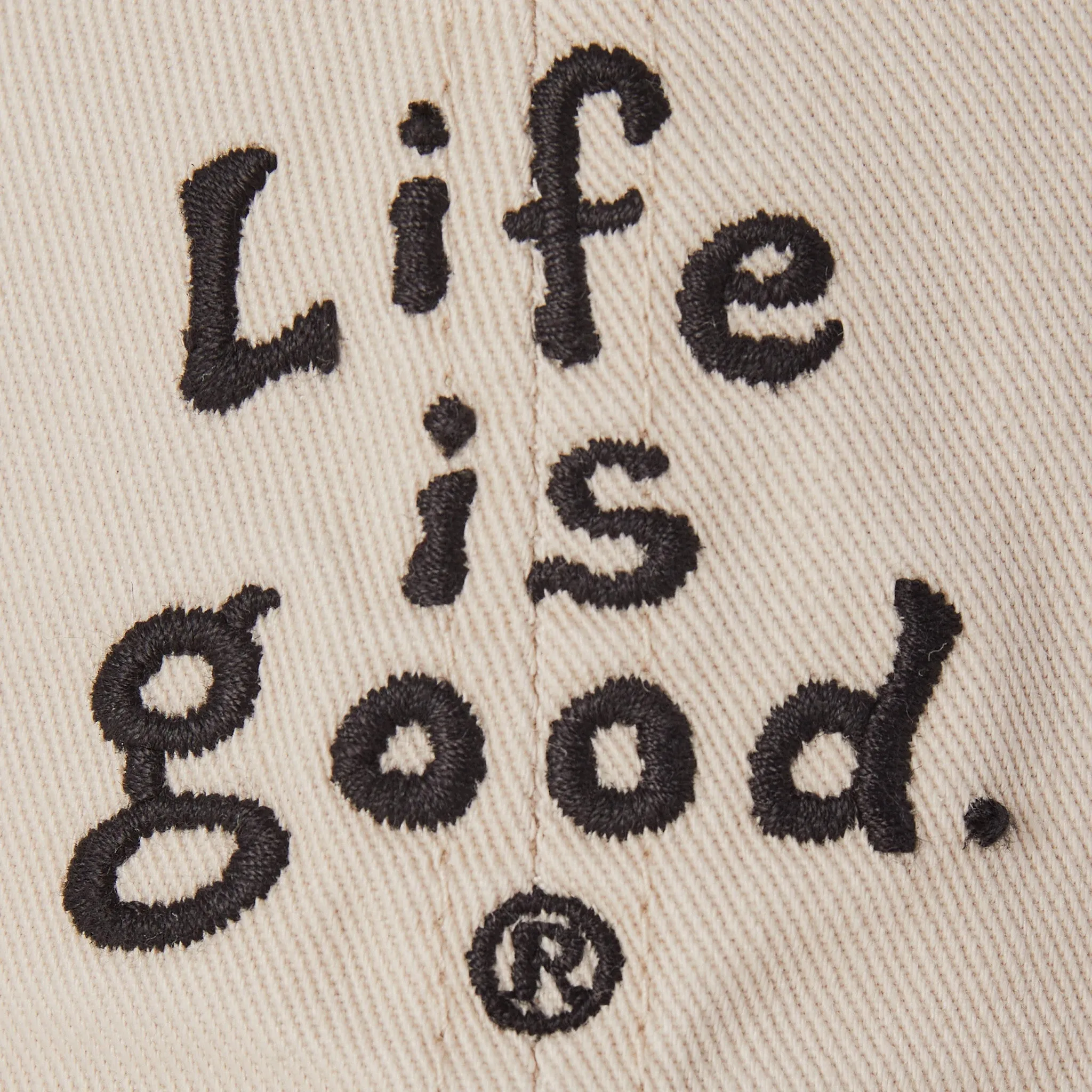 Adult Unisex LIG Vintage Wordmark Stacked Chill Cap Life is Good