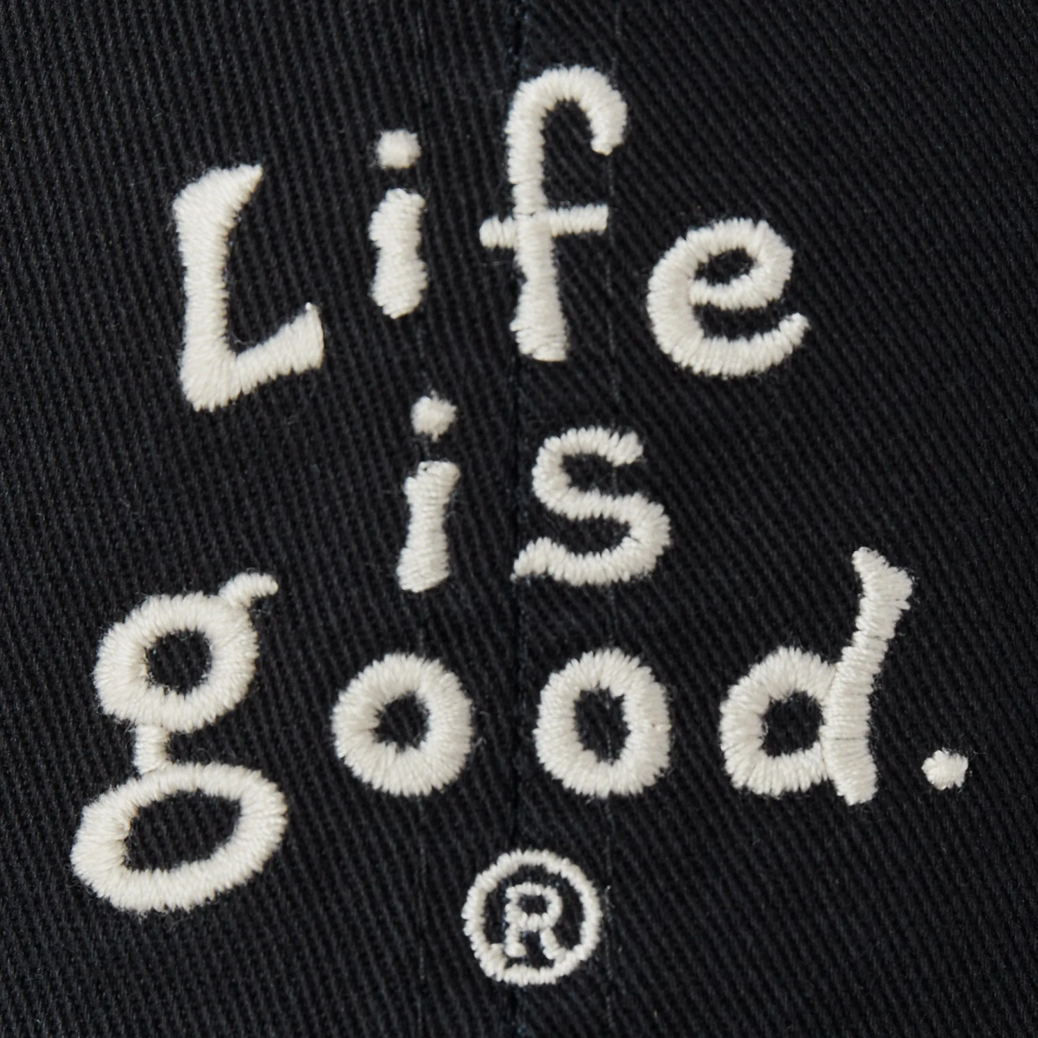 Adult Unisex LIG Vintage Wordmark Stacked Chill Cap Life is Good