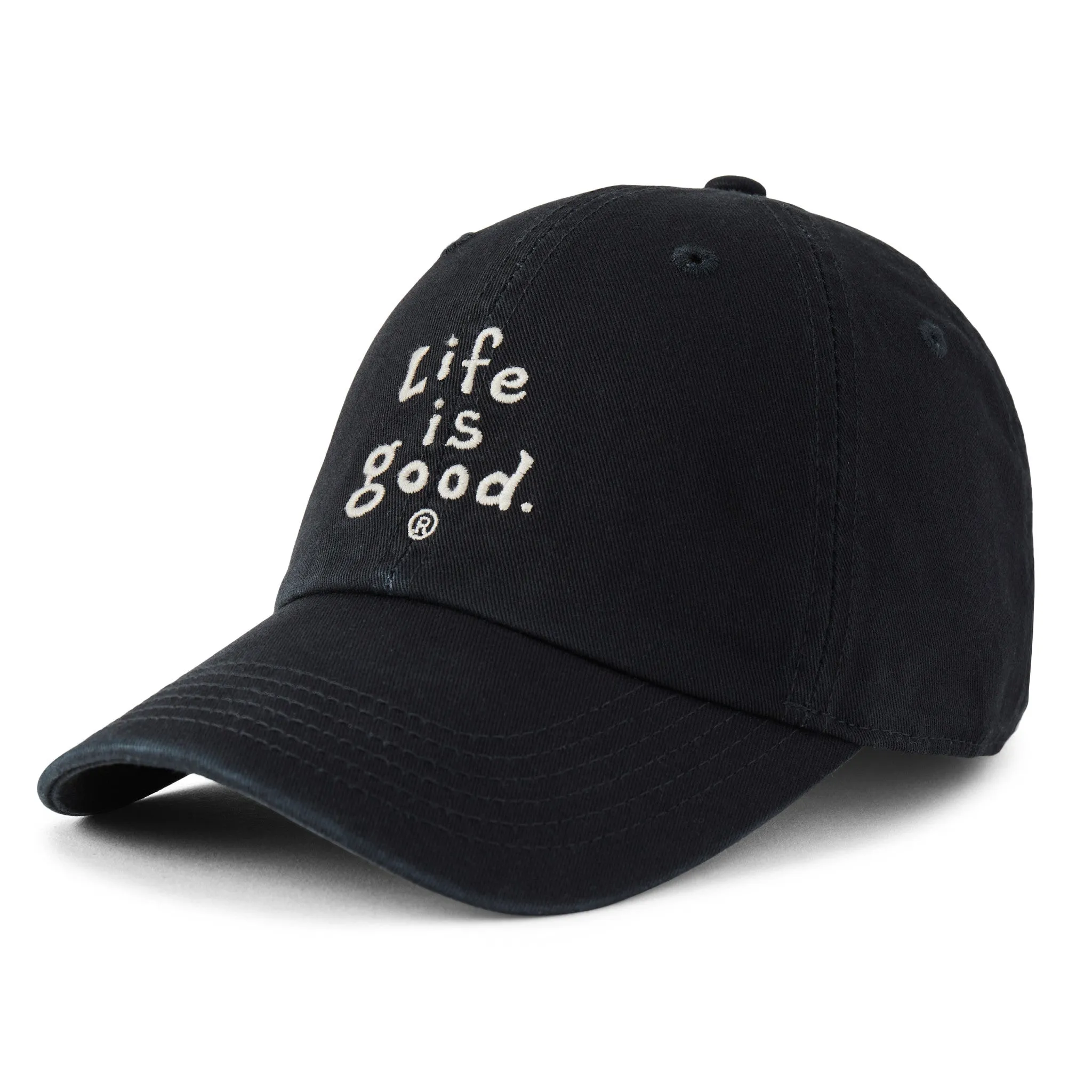 Adult Unisex LIG Vintage Wordmark Stacked Chill Cap Life is Good