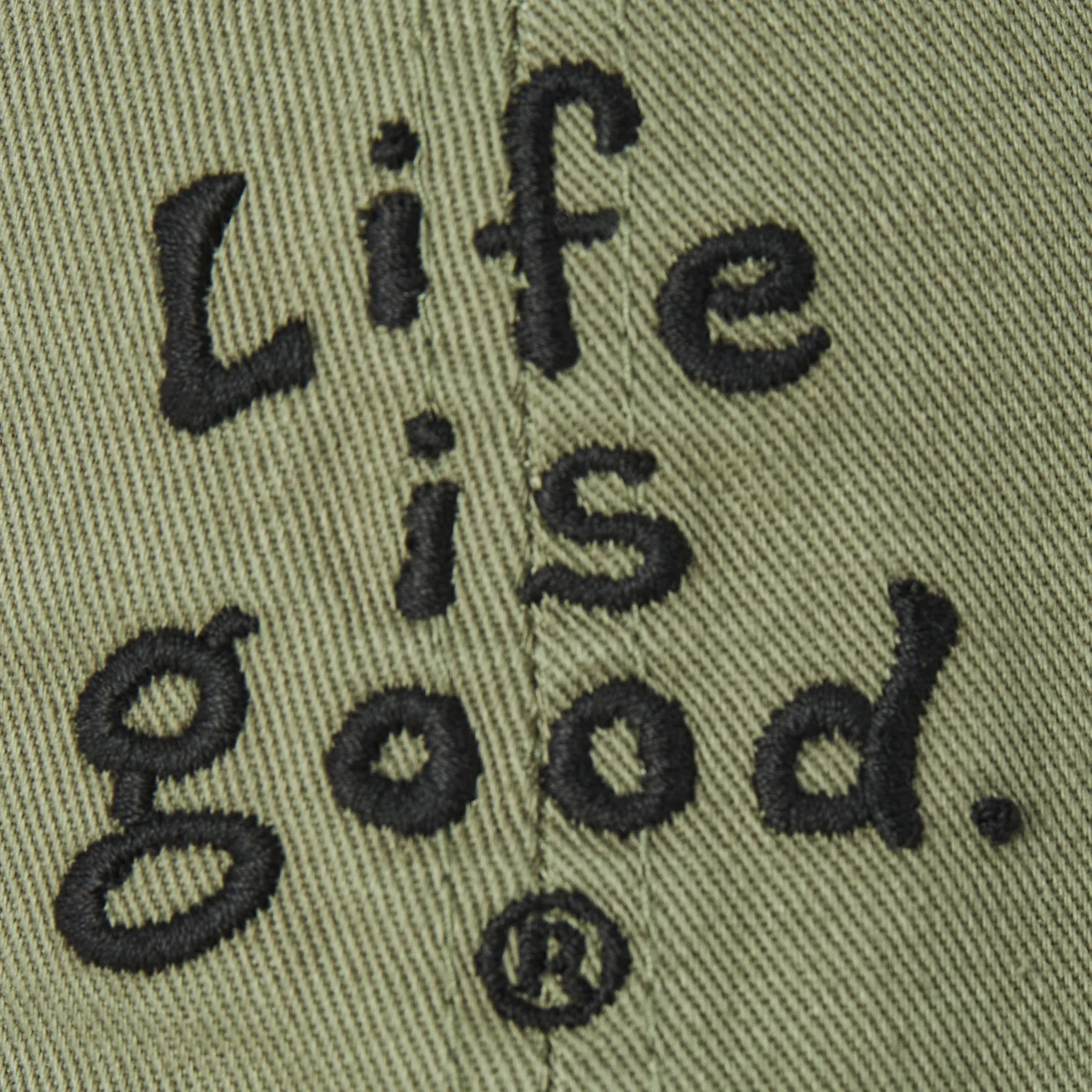 Adult Unisex LIG Vintage Wordmark Stacked Chill Cap Life is Good