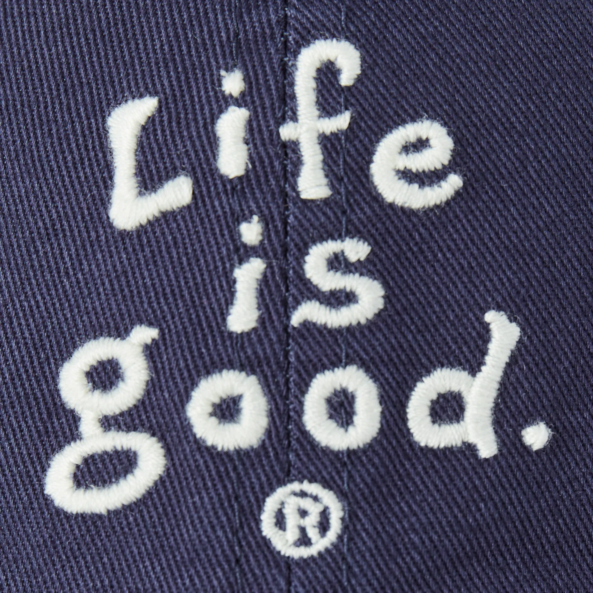 Adult Unisex LIG Vintage Wordmark Stacked Chill Cap Life is Good