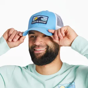 Adult Unisex LIG Wave Hard Mesh Back Cap Life is Good