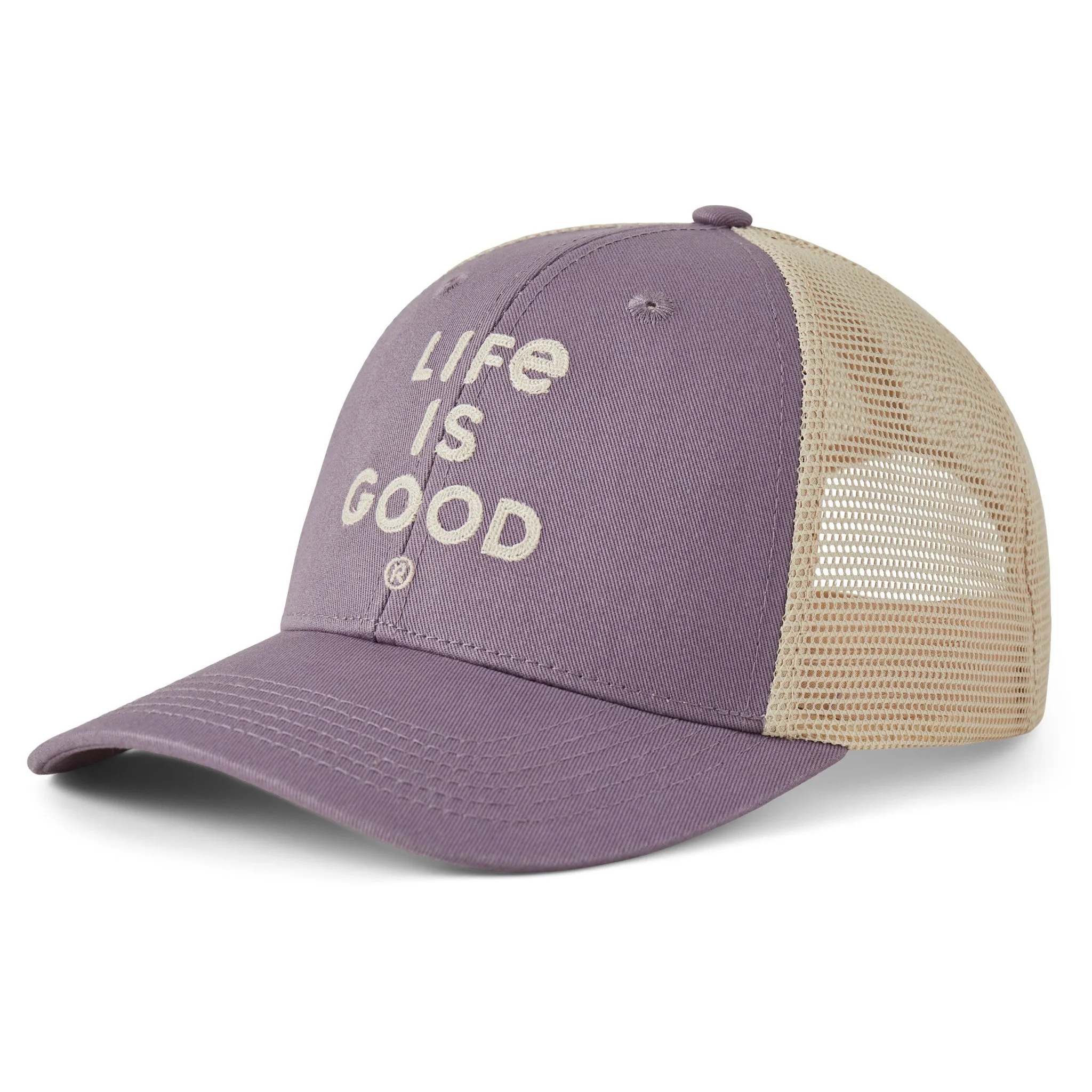 Adult Unisex LIG Wordmark Stacked Trucker Life is Good