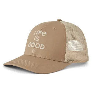 Adult Unisex LIG Wordmark Stacked Trucker Life is Good