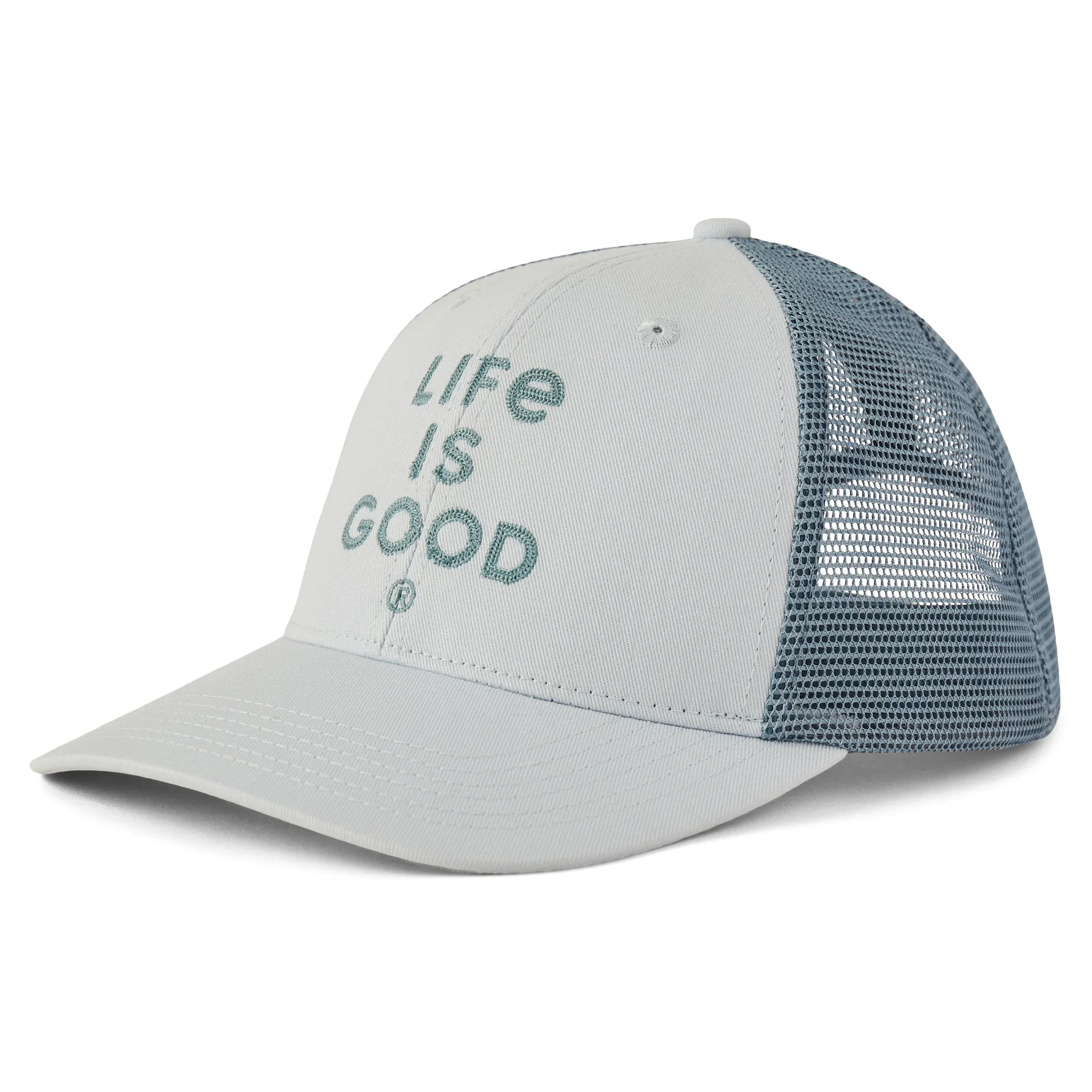Adult Unisex LIG Wordmark Stacked Trucker Life is Good