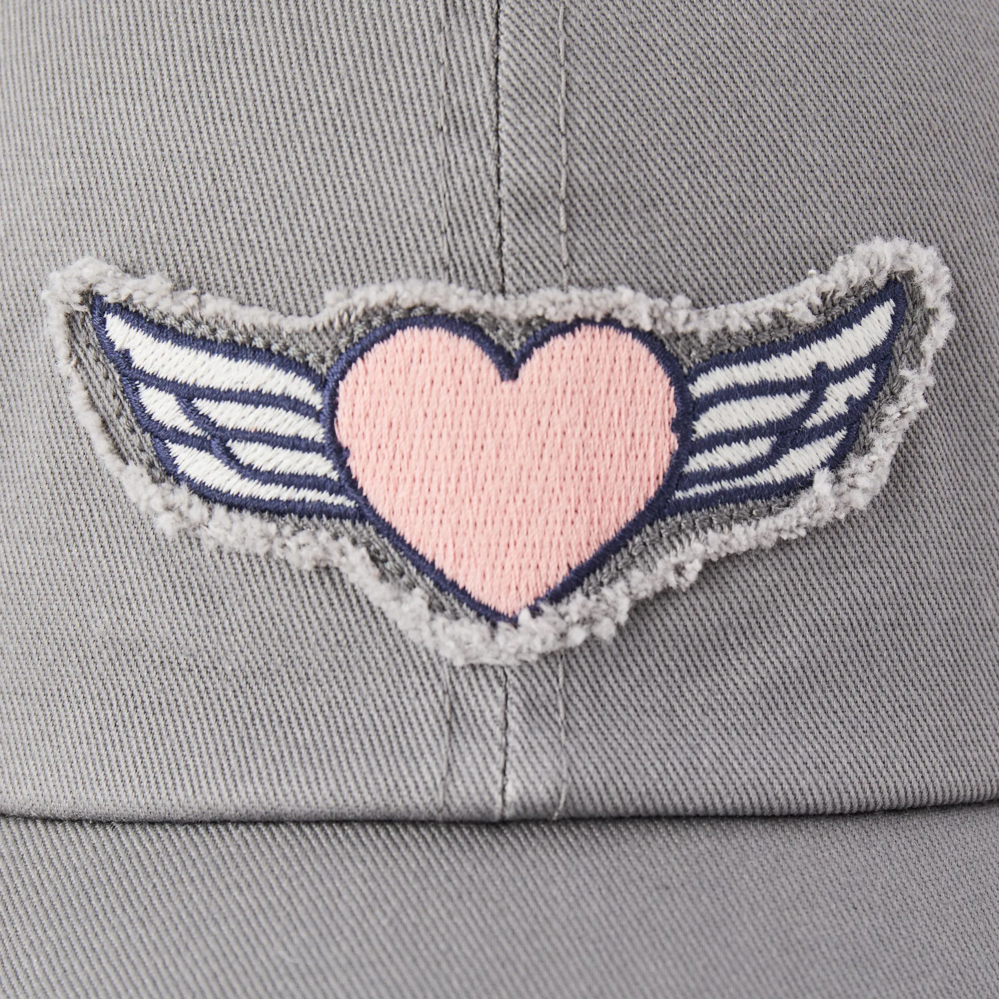 Adult Unisex Love More Heart Wings Tattered Chill Cap Life is Good