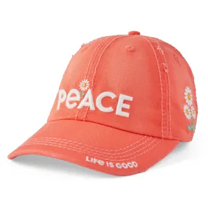 Adult Unisex Peace Daisies Sunwashed Chill Cap Life is Good