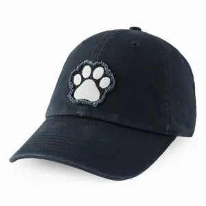 Adult Unisex Pet Paw Print Tattered Chill Cap Life is Good
