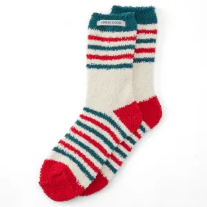 Adult Unisex Putty White  Snuggle Sock Life is Good