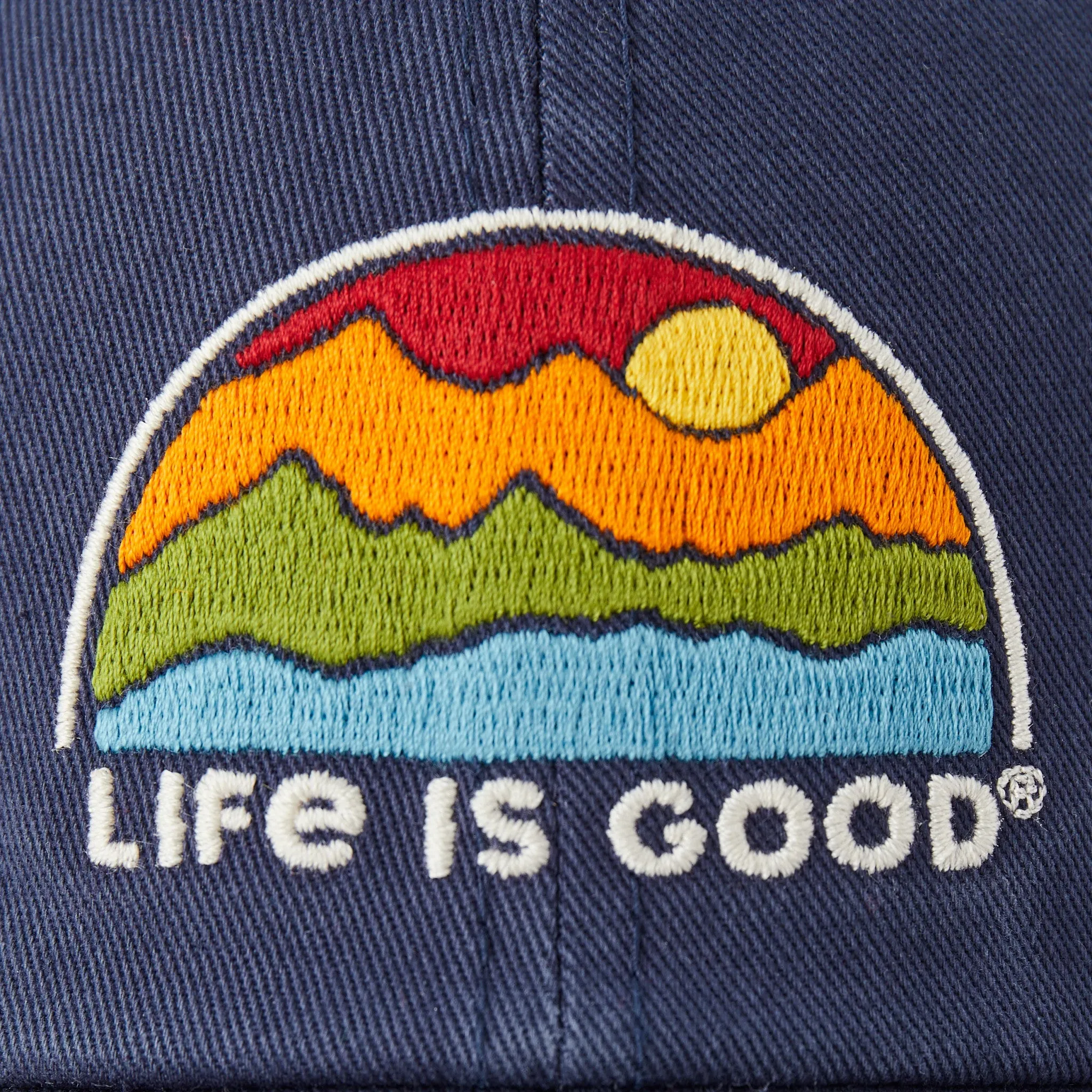 Adult Unisex Rainbow Mountains Chill Cap Life is Good