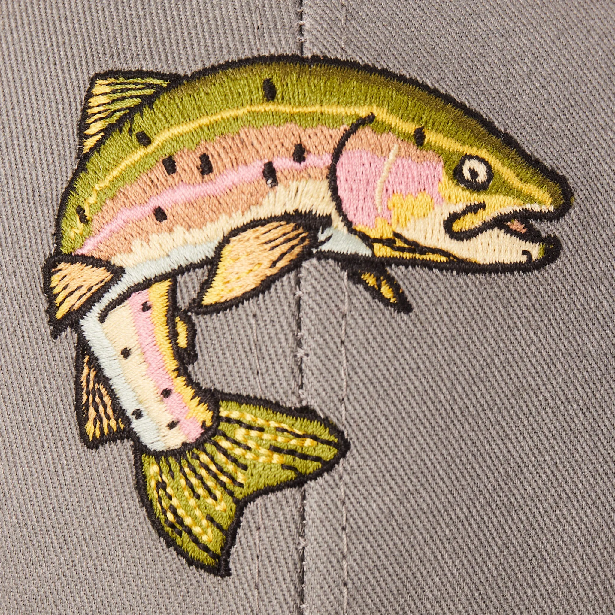 Adult Unisex Rainbow Trout Trucker Life is Good