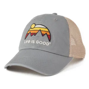 Adult Unisex Retro Mountains Soft Mesh Back Cap Life is Good
