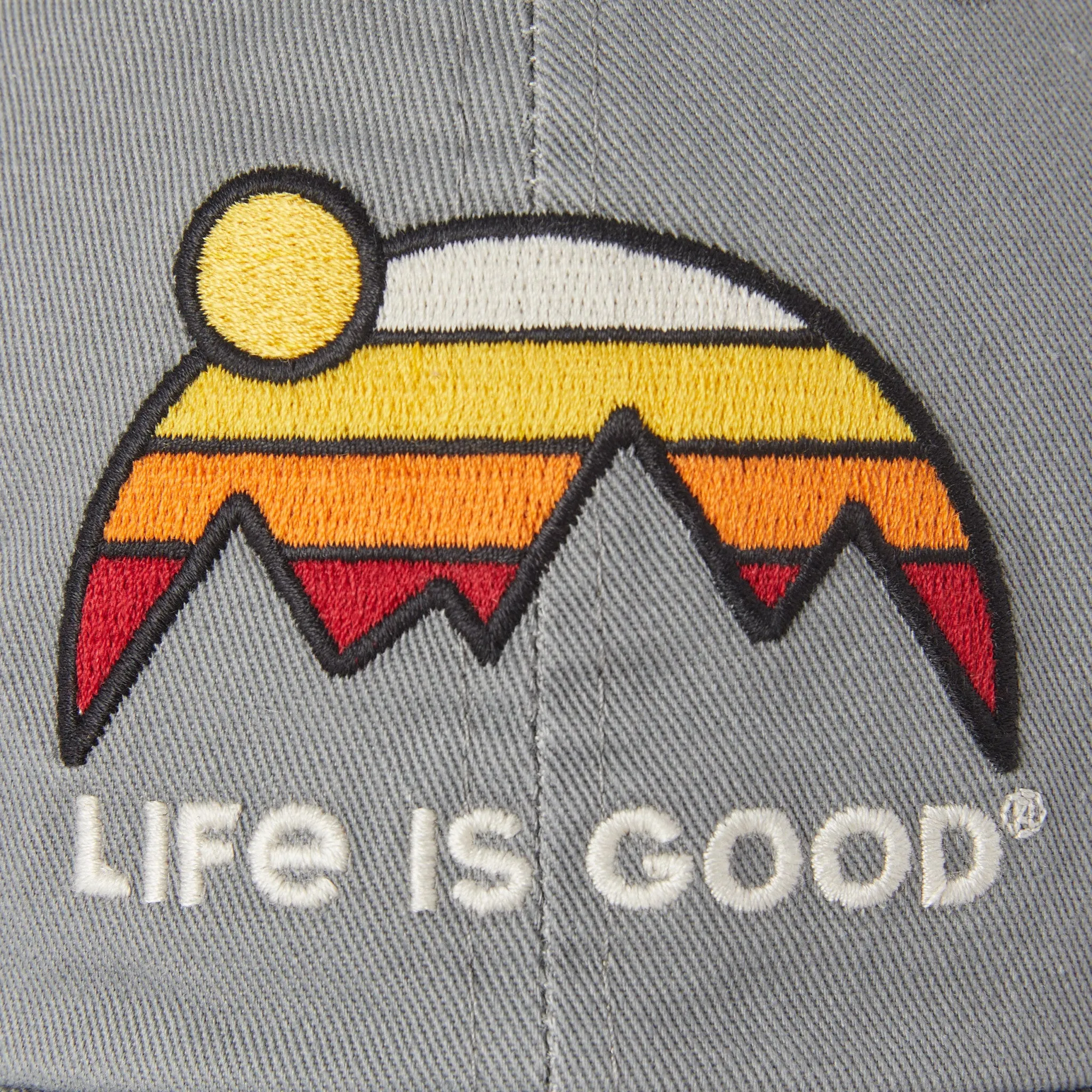 Adult Unisex Retro Mountains Soft Mesh Back Cap Life is Good