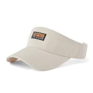 Adult Unisex Retro Sunburst Chill Cap Visor Life is Good